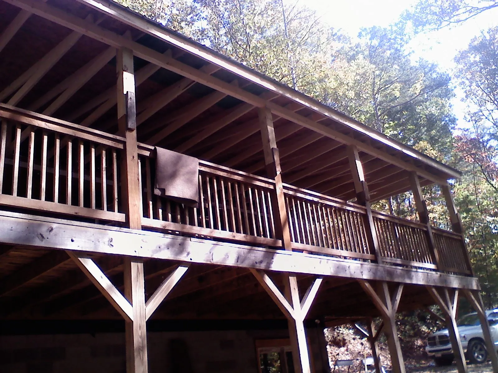 Timber framing under a new elevated porch and deck — Roof Leak Repair in Pleasant Hill by Roofing Brothers